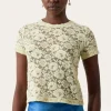 Hot Adina T-Shirt Cotton Blend Floral Lace Yellow T-Shirts & Tanks | Clothing