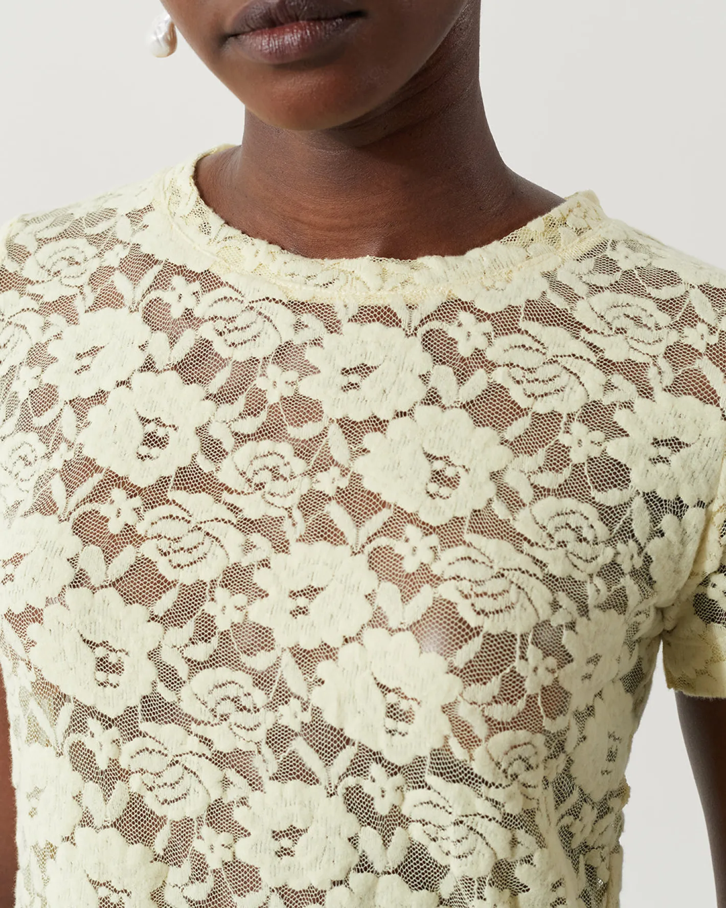 Hot Adina T-Shirt Cotton Blend Floral Lace Yellow T-Shirts & Tanks | Clothing