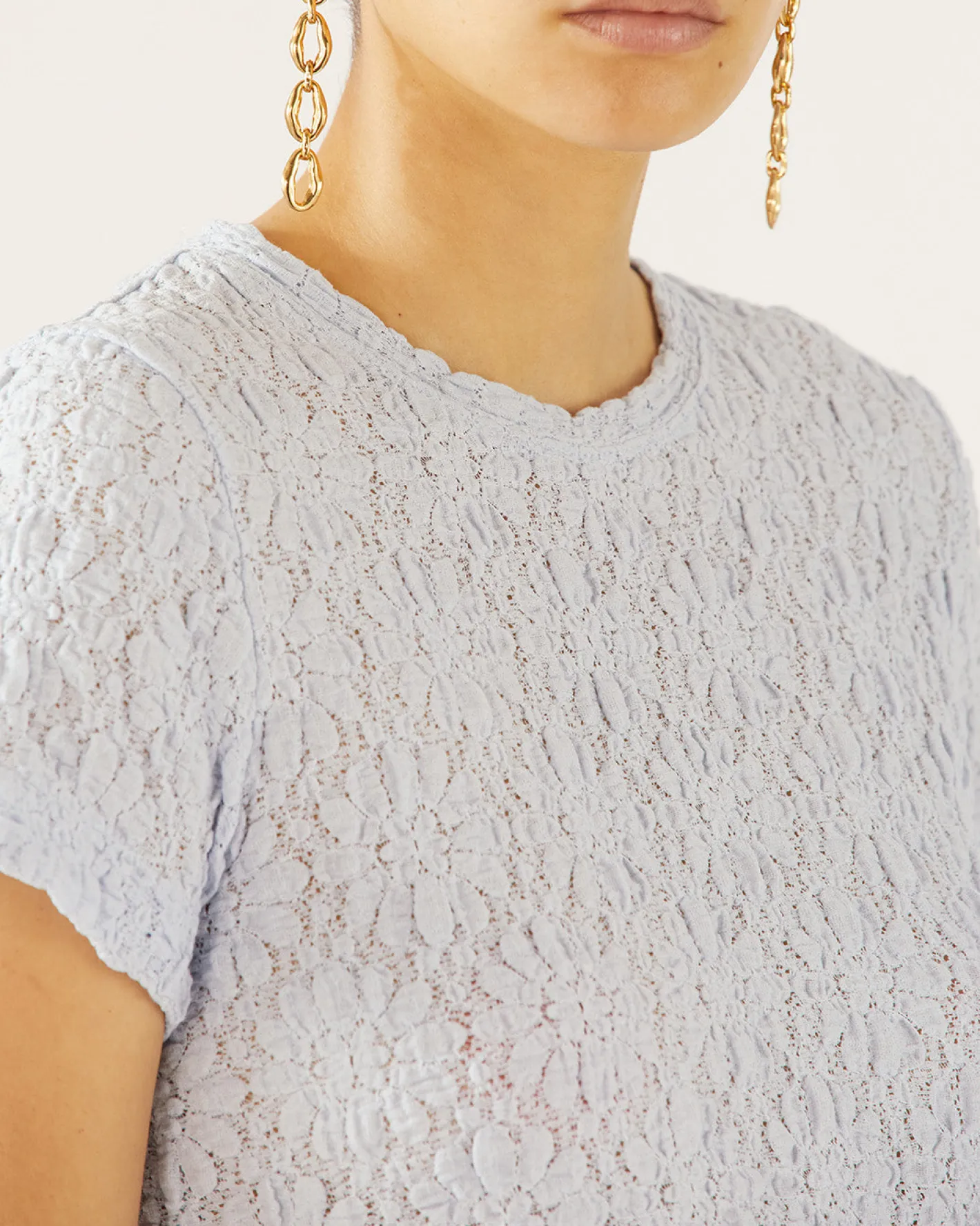 New Adina T-shirt Lace Floral Blue T-Shirts & Tanks | Clothing