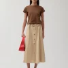 Clearance Adina T-Shirt Organic Cotton Jersey Brown T-Shirts & Tanks | Clothing