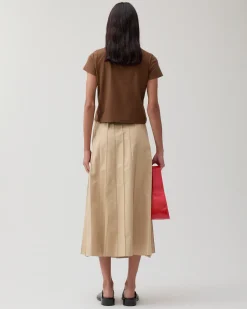 Clearance Adina T-Shirt Organic Cotton Jersey Brown T-Shirts & Tanks | Clothing