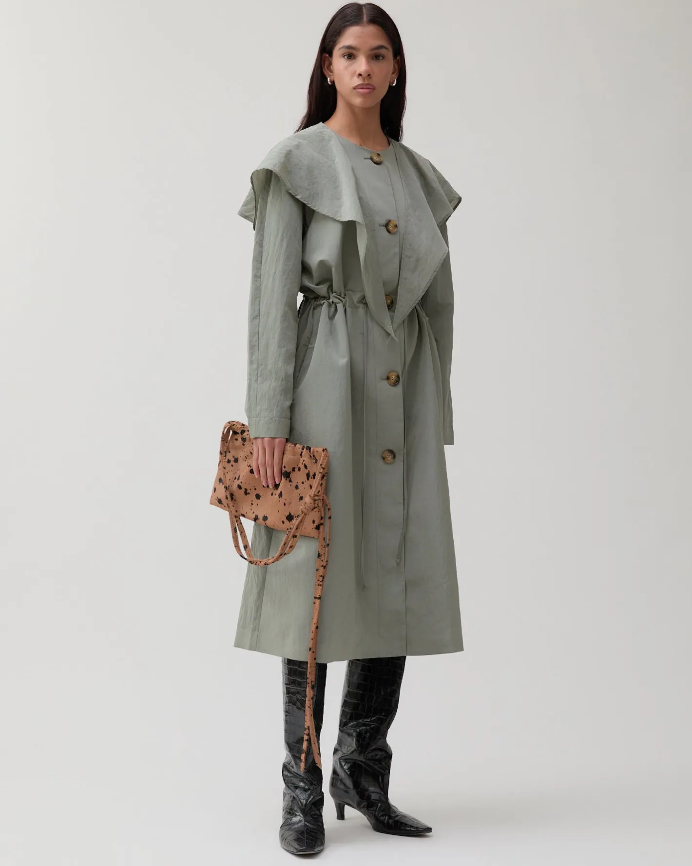Discount Alana Trenchcoat Taffeta Grey Trenches | Trenches