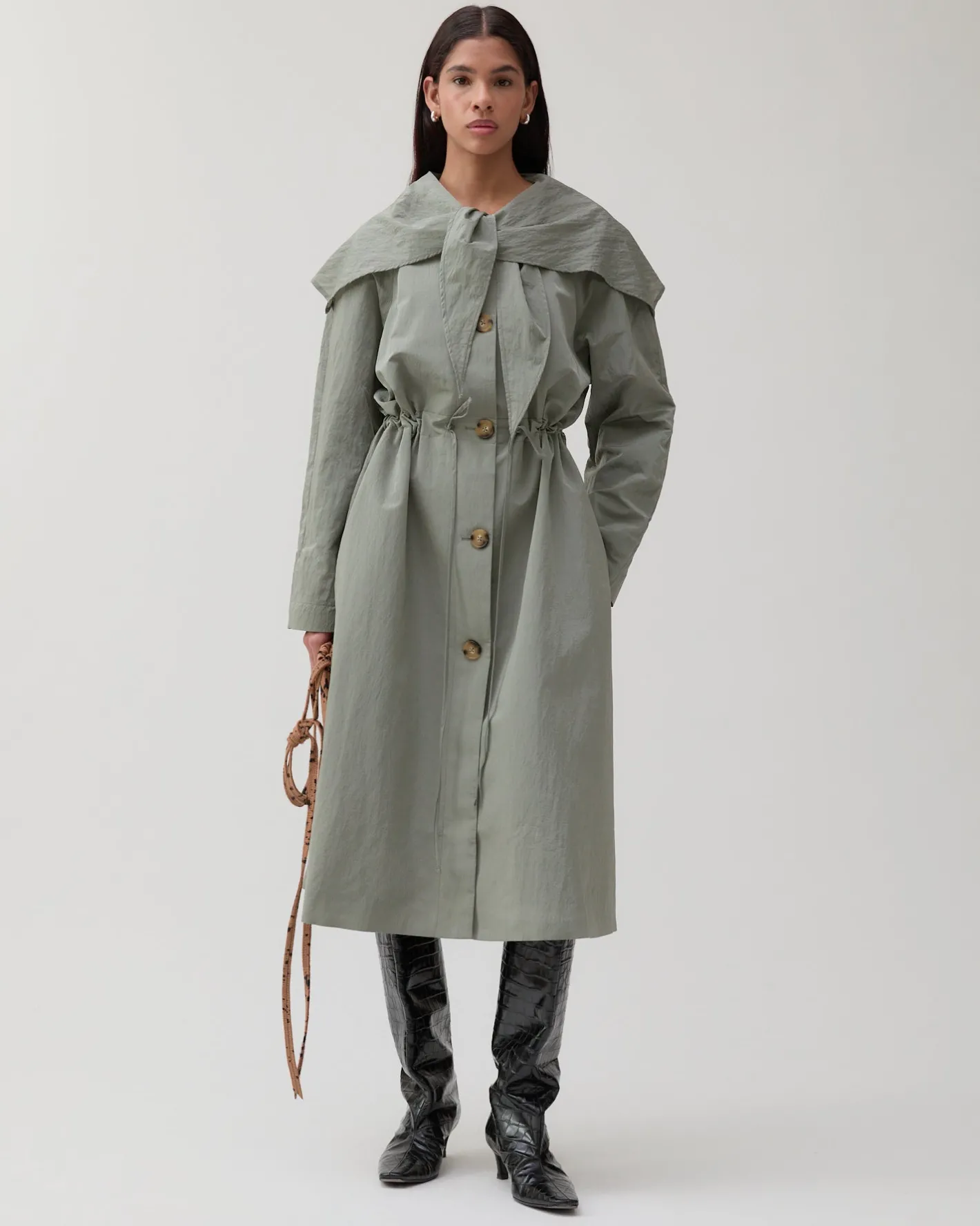 Discount Alana Trenchcoat Taffeta Grey Trenches | Trenches
