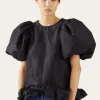 Online Alara Blouse Recycled Blend Taffeta Navy Shirts & Blouses | Clothing
