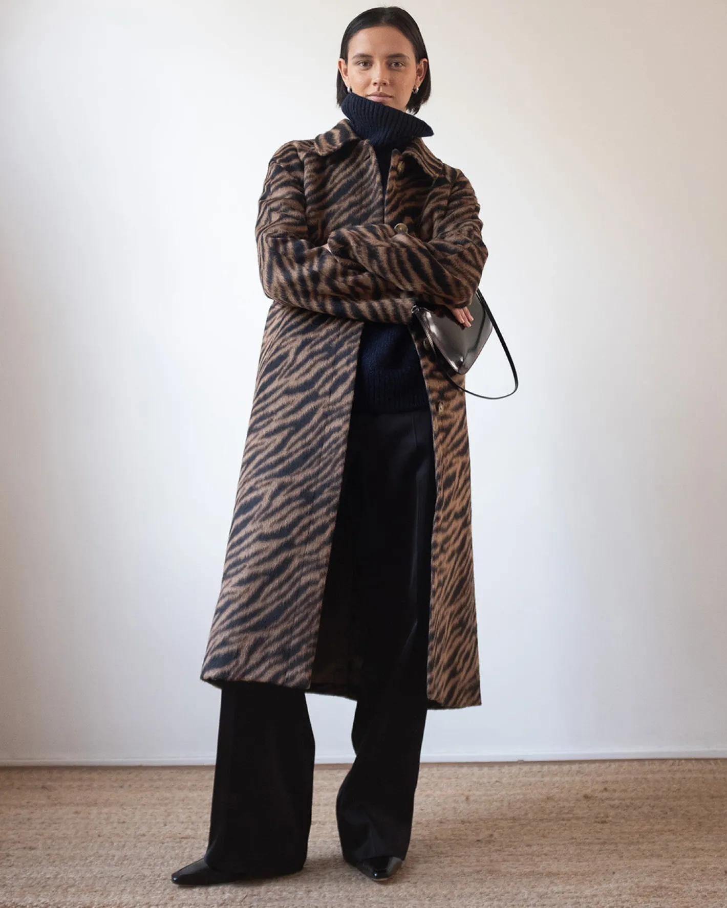 Sale Alice Coat Wool Blend Jacquard Tiger Beige Coats | Coats