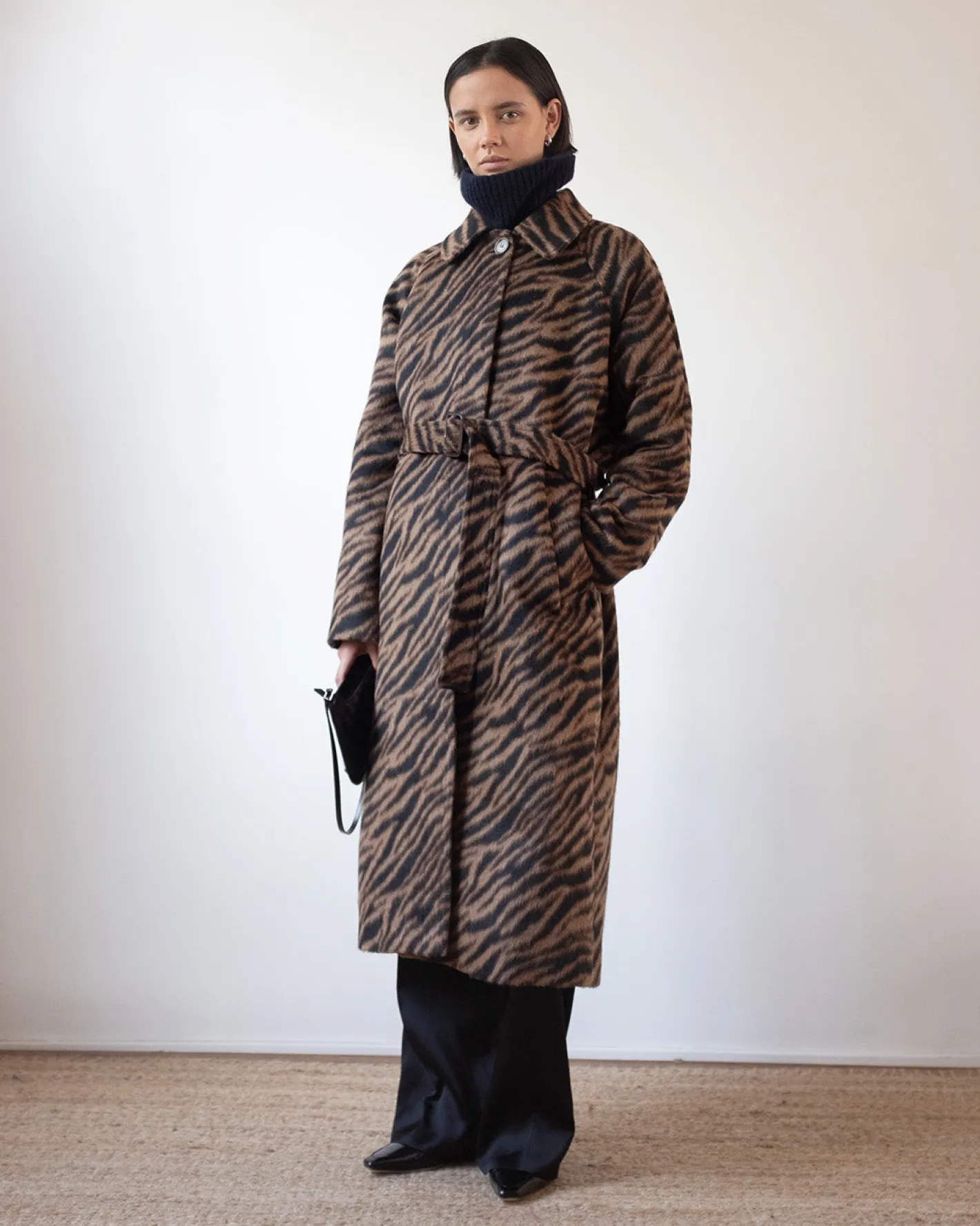 Sale Alice Coat Wool Blend Jacquard Tiger Beige Coats | Coats