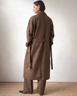 Outlet Alice Coat Wool Check Brown Coats | Coats