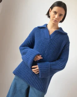 Hot Alison Sweater Chunky Alpaca Electric Blue Knitwear | Clothing