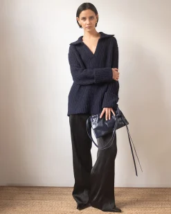 Clearance Alison Sweater Chunky Alpaca Navy Knitwear | Clothing