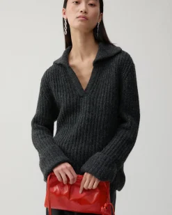 New Alison Sweater Chunky Alpaca Dark Grey Knitwear | Clothing