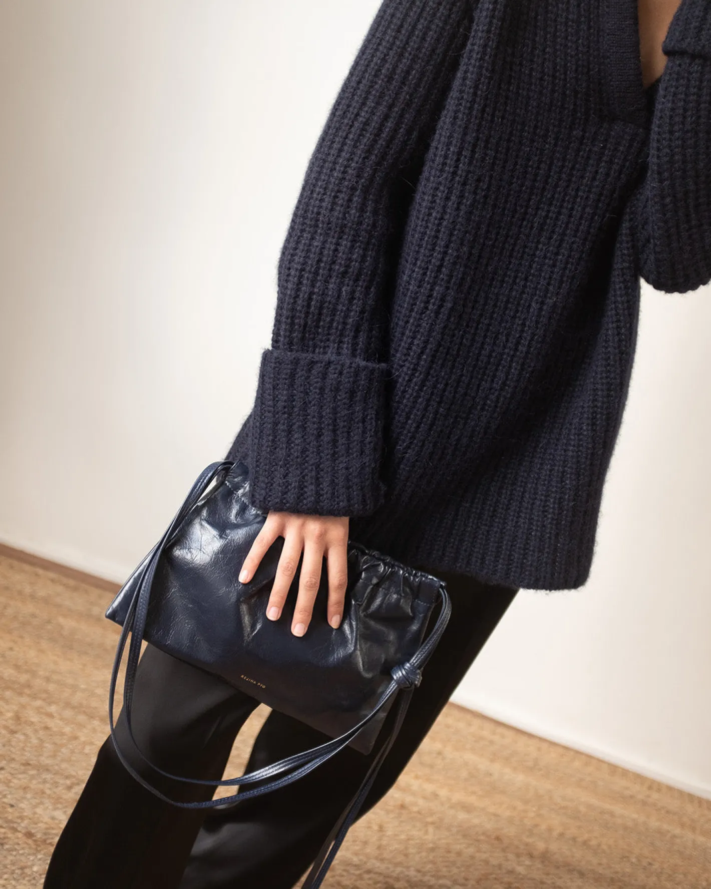 Clearance Alison Sweater Chunky Alpaca Navy Knitwear | Clothing
