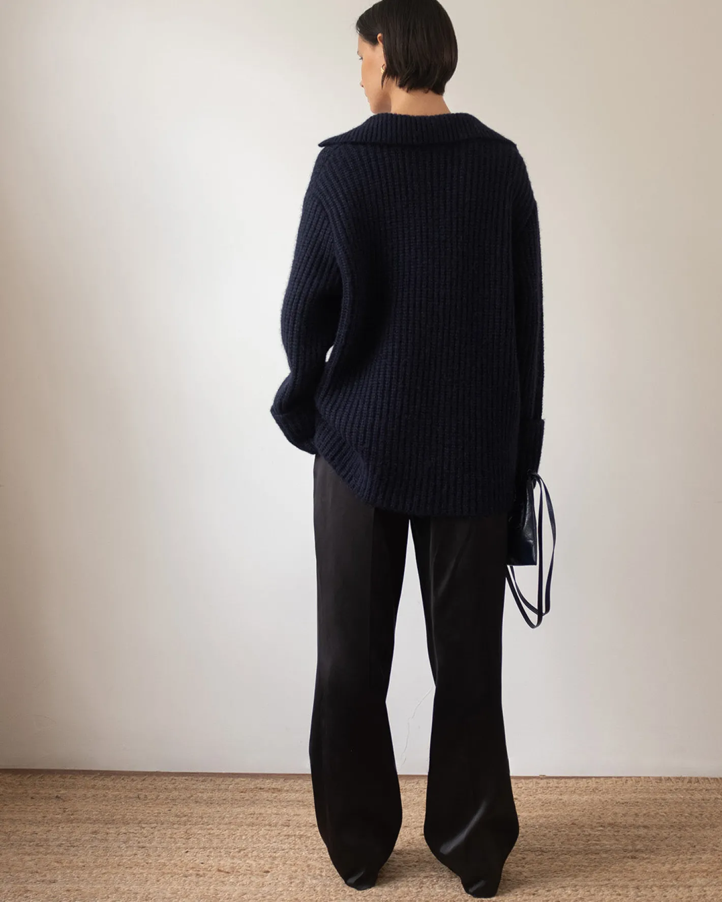 Clearance Alison Sweater Chunky Alpaca Navy Knitwear | Clothing