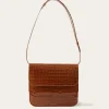 Hot Ana Bag Leather Emboss Croc Caramel Everyday
