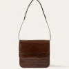 Hot Ana Bag Leather Emboss Croc Brown Everyday