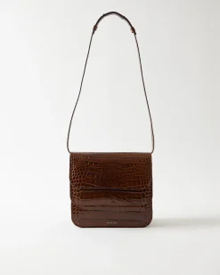 Hot Ana Bag Leather Emboss Croc Brown Everyday