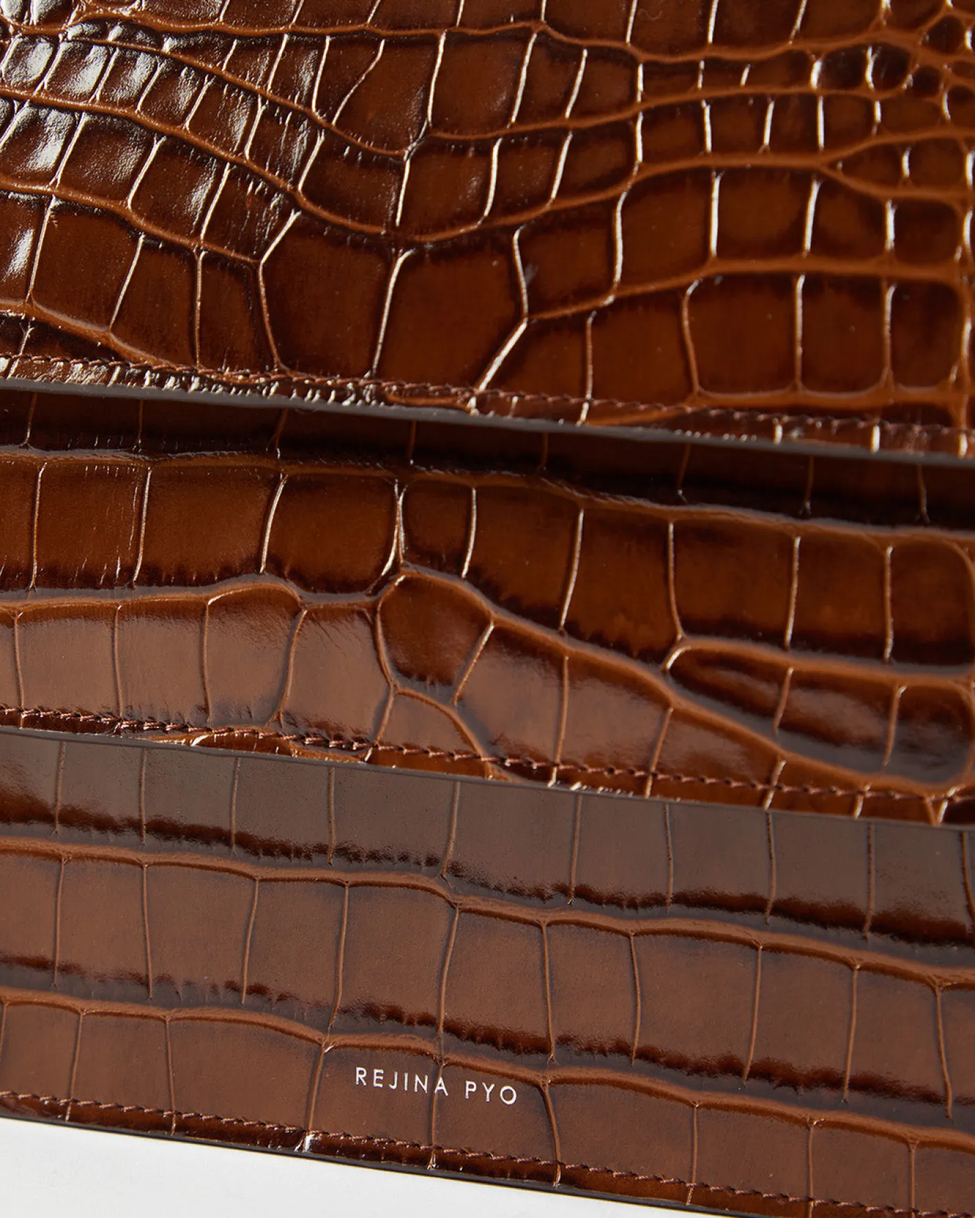 Hot Ana Bag Leather Emboss Croc Brown Everyday