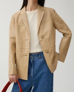 Best Andrea Jacket Faux Leather Beige Jackets | Jackets
