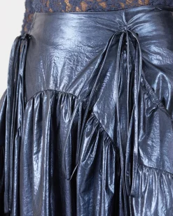 Online Anika Skirt Lamé Metallic Navy Skirts | Clothing