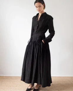 Fashion Anika Skirt Tencel Blend Seersucker Black Skirts | Clothing