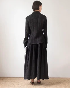 Fashion Anika Skirt Tencel Blend Seersucker Black Skirts | Clothing