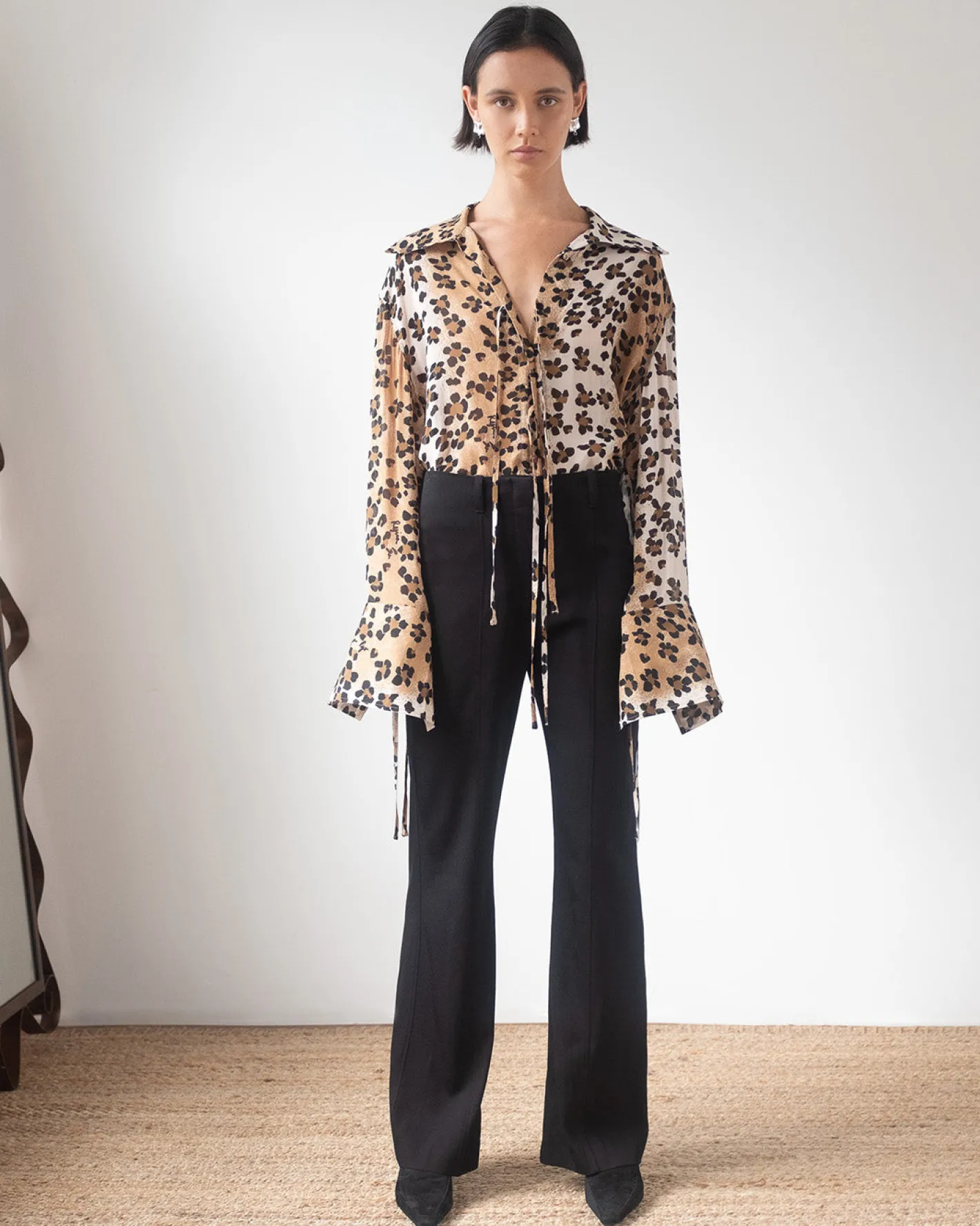 Outlet Athena Trousers Crepe Twill Viscose Black Trousers | Tailoring