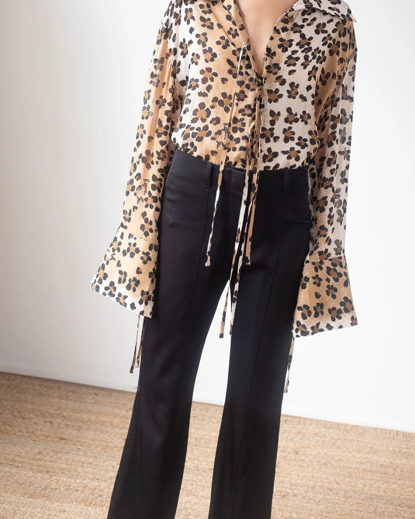 Outlet Athena Trousers Crepe Twill Viscose Black Trousers | Tailoring