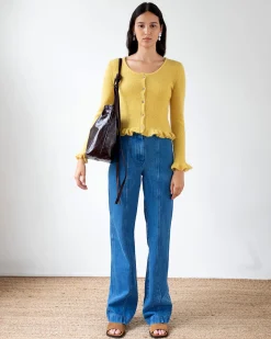 Hot Athena Trousers Organic Cotton Denim Blue Trousers | Denim