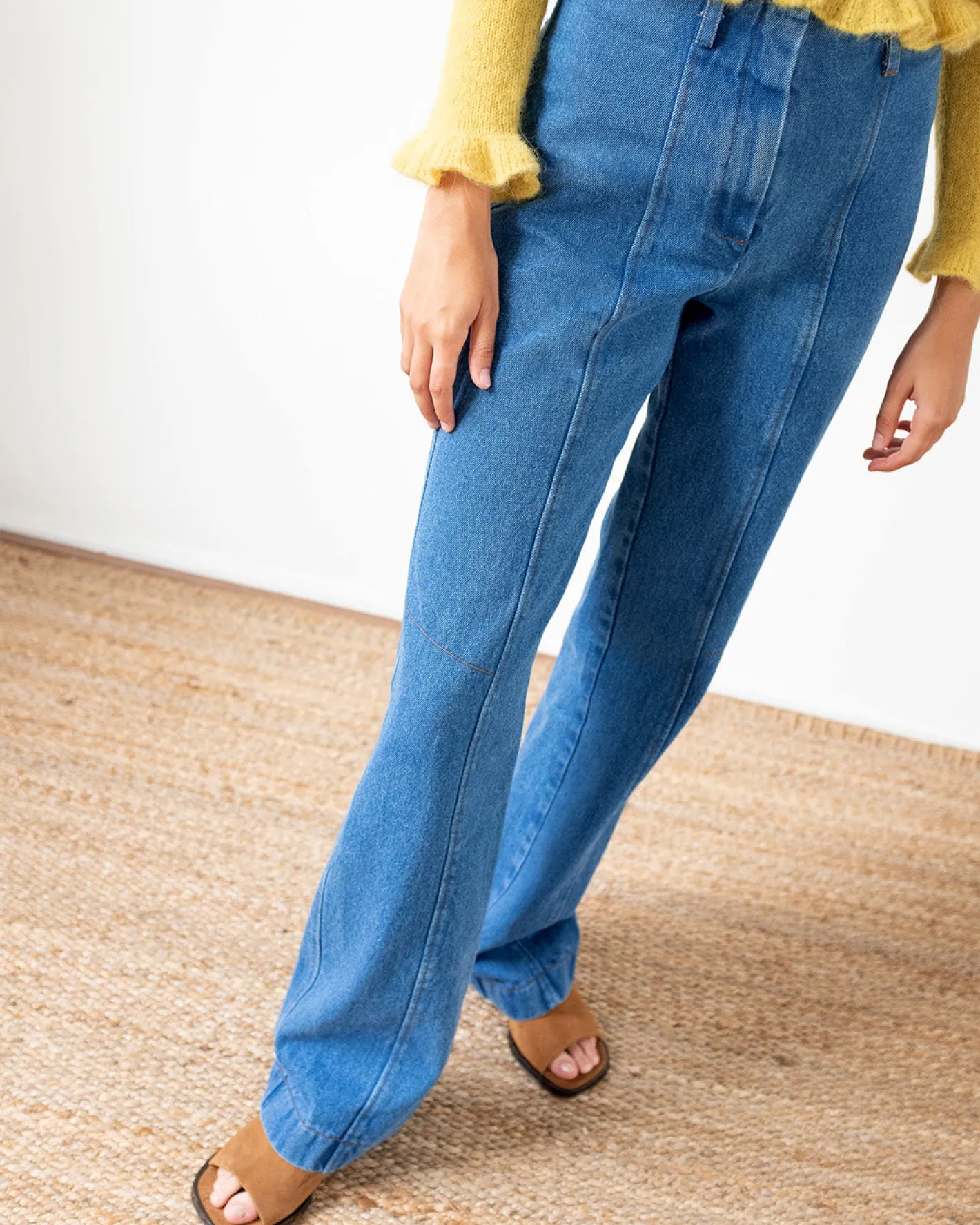 Hot Athena Trousers Organic Cotton Denim Blue Trousers | Denim