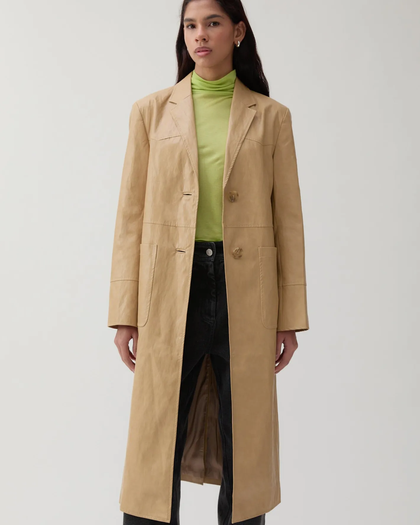 Best Atlas Coat Faux Leather Beige Coats | Coats