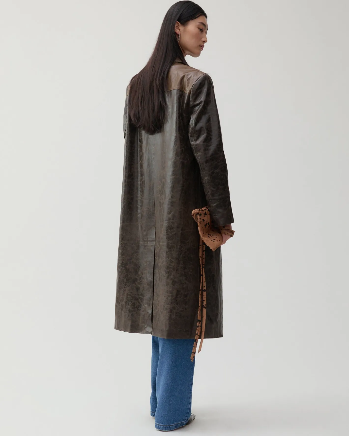 New Atlas Coat Faux Leather Distressed Brown Coats | Coats