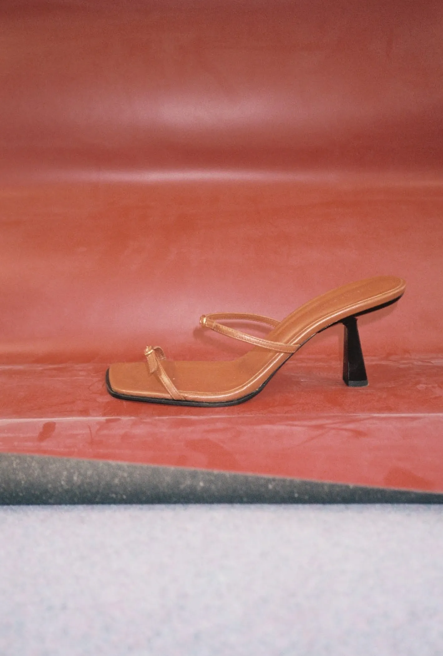 Discount Avery Sandals Leather Nappa Tan Heels