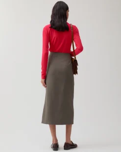 Clearance Avery Skirt Tencel Blend Grey Skirts | Clothing