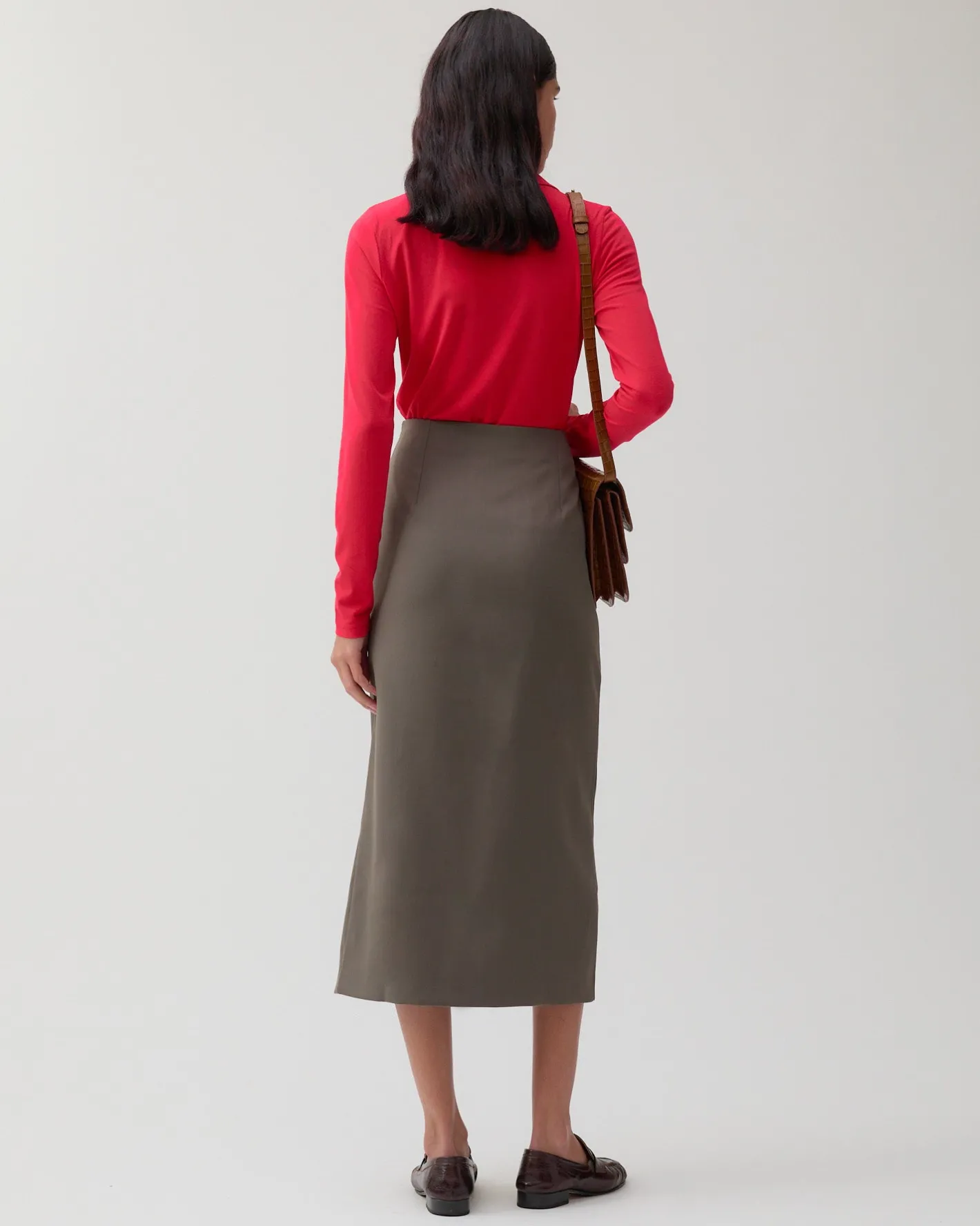 Clearance Avery Skirt Tencel Blend Grey Skirts | Clothing