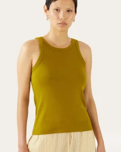 New Bailey Tank Cotton Blend Jersey Green T-Shirts & Tanks | Clothing