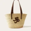 Fashion Basket Tote Leather Emboss Croc Brown Everyday