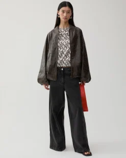Online Becca Jacket Faux Leather Distressed Brown Jackets | Jackets