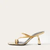 Outlet Bella Sandals Leather Gold Heels