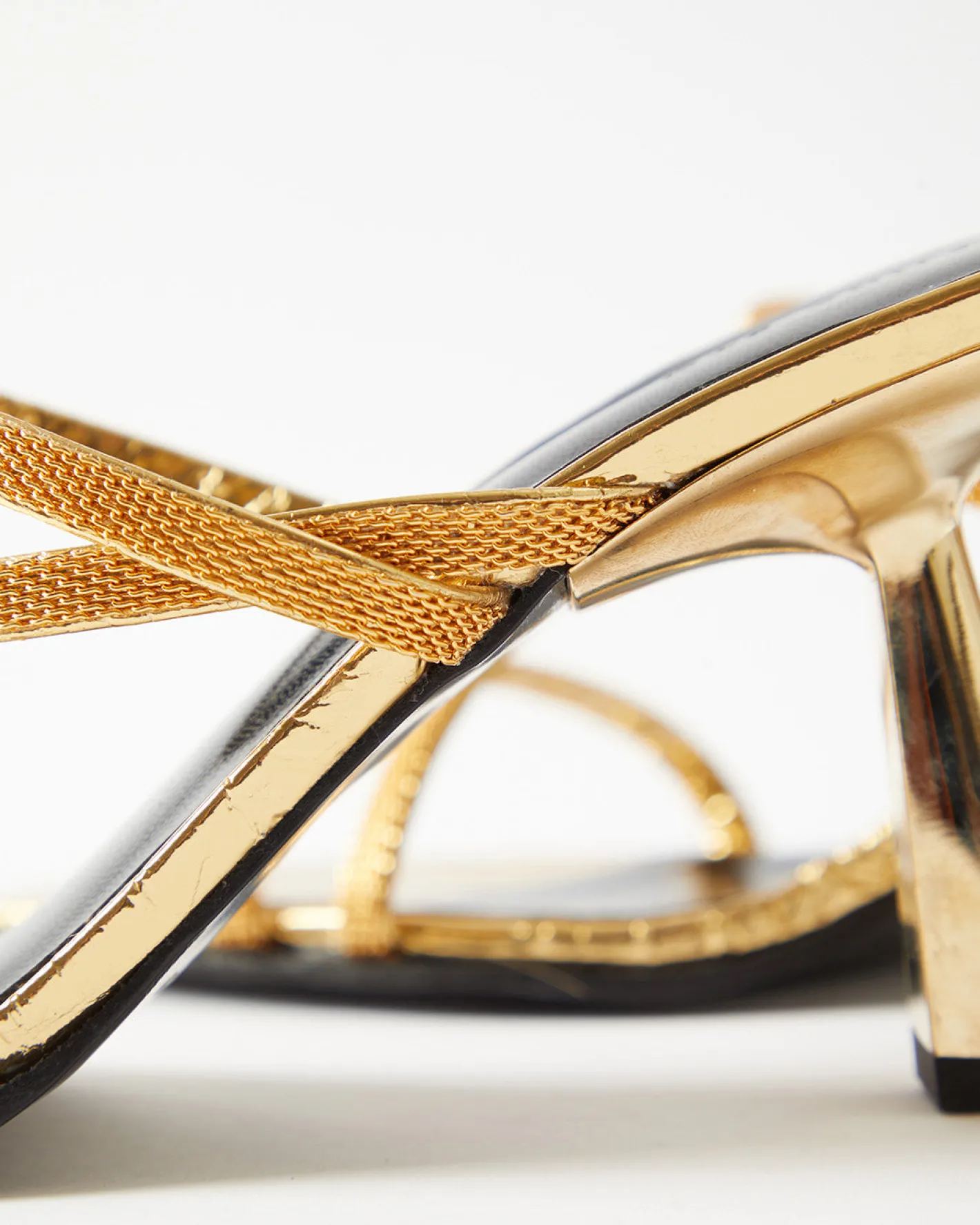 Outlet Bella Sandals Leather Gold Heels