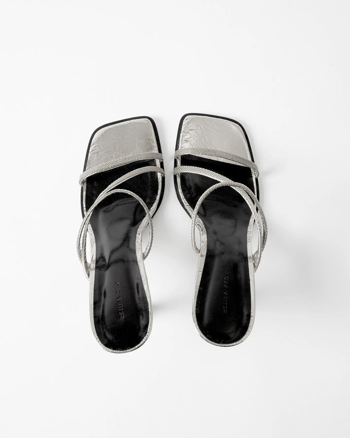 Hot Bella Sandals Leather Silver Heels