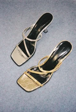 Hot Bella Sandals Leather Silver Heels