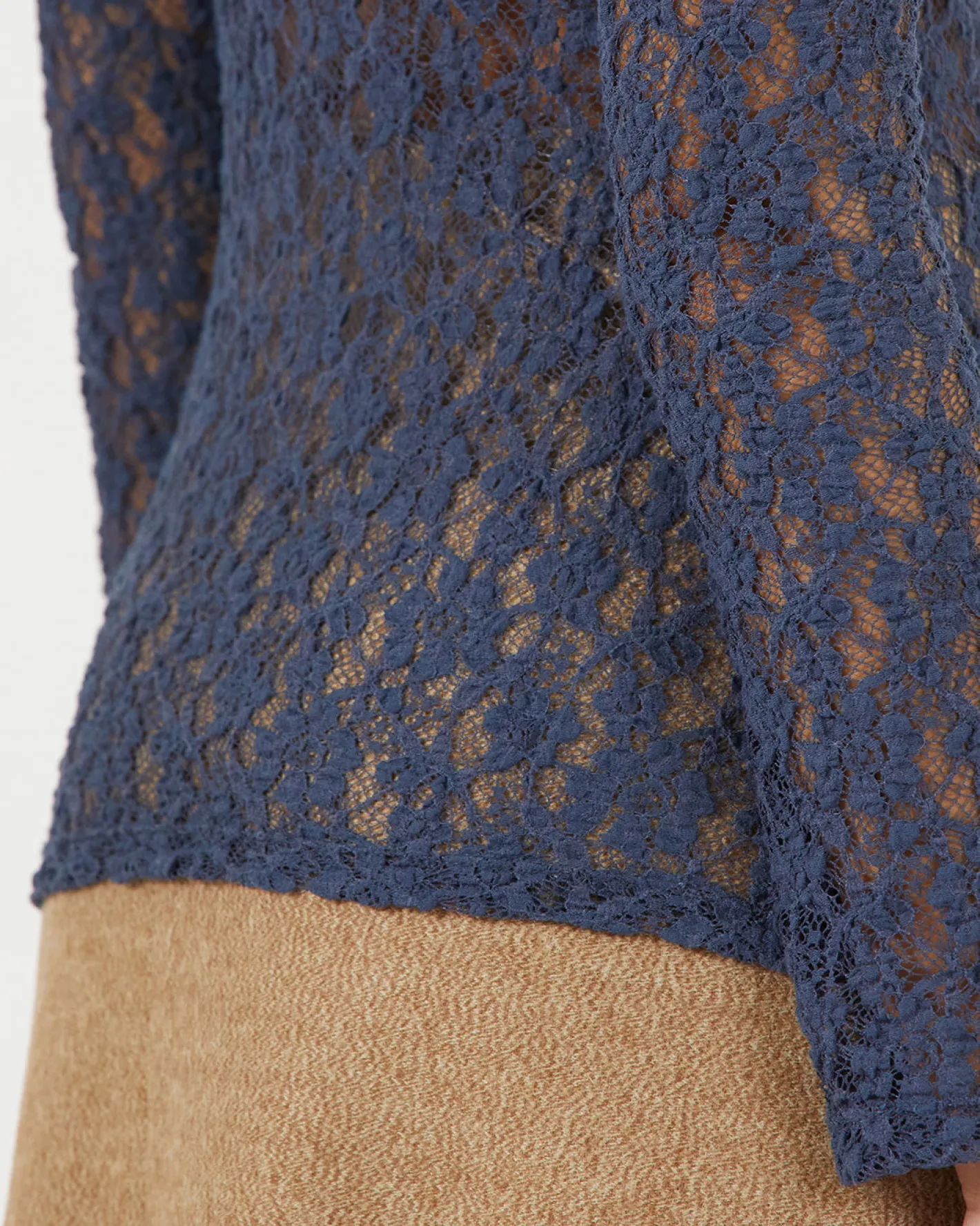 Online Bronte Top Cotton Blend Lace Navy T-Shirts & Tanks | Clothing