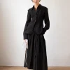 Outlet Camilla Shirt Tencel Blend Seersucker Black Shirts & Blouses | Clothing