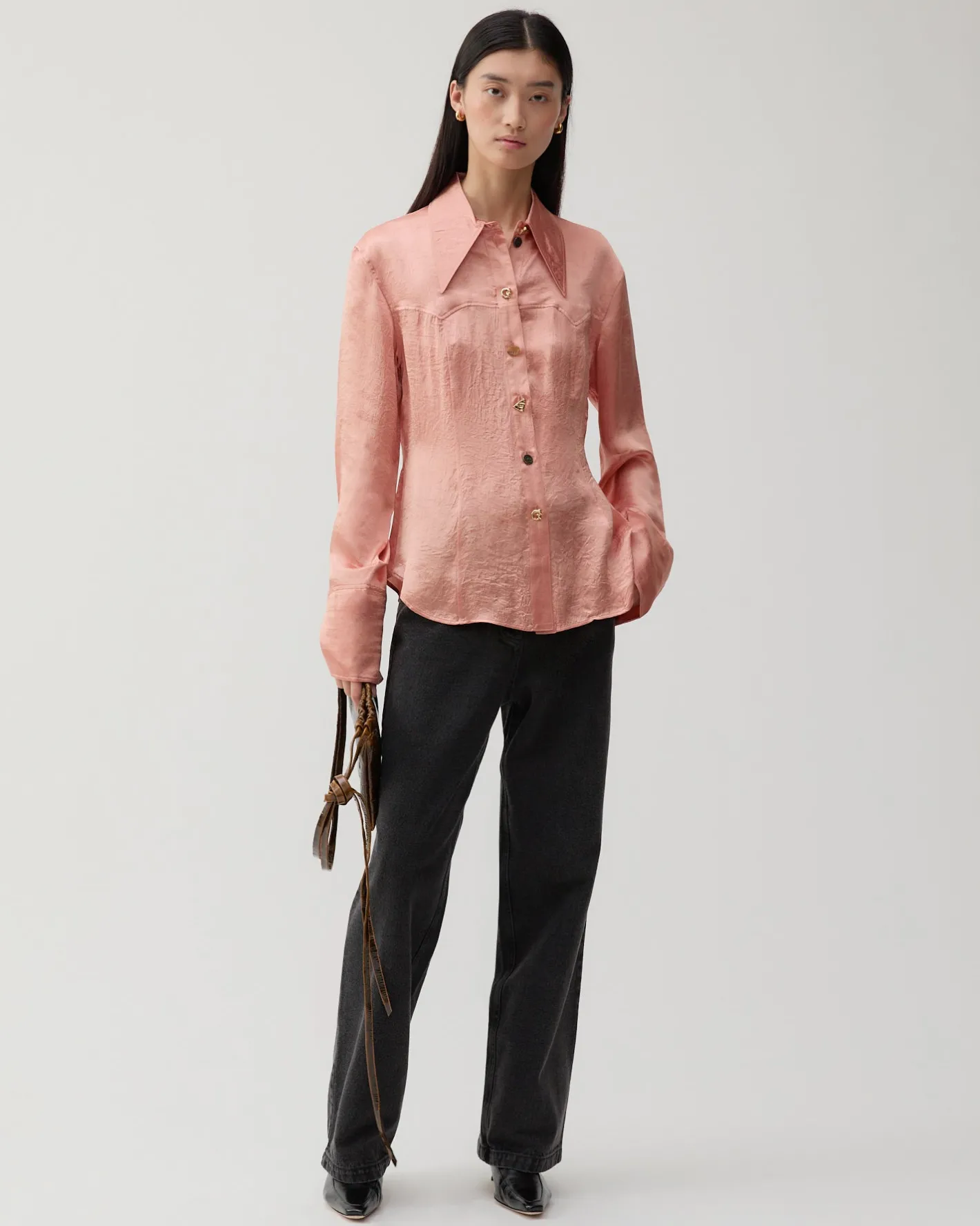Online Camille Shirt Acetate Satin Pink Shirts & Blouses | Clothing