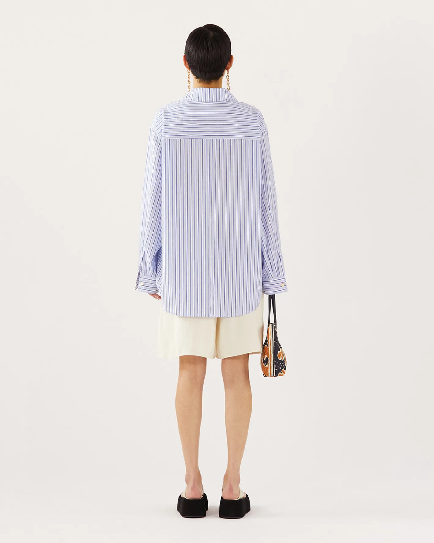 Outlet Caprice Shirt Cotton Stripe Blue Shirts & Blouses | Clothing