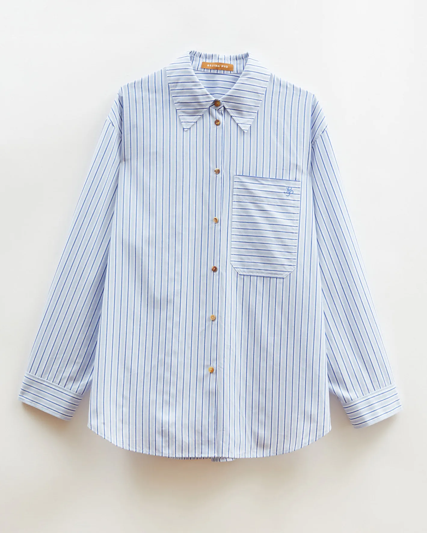 Outlet Caprice Shirt Cotton Stripe Blue Shirts & Blouses | Clothing