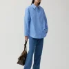 Sale Caprice Shirt Organic Cotton Blue Shirts & Blouses | Clothing