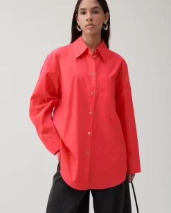 Fashion Caprice Shirt Organic Cotton Red Shirts & Blouses | Clothing