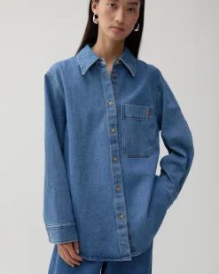 New Caprice Shirt Organic Cotton Denim Indigo Shirts & Blouses | Denim