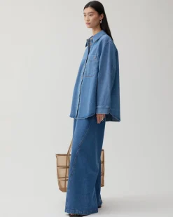 New Caprice Shirt Organic Cotton Denim Indigo Shirts & Blouses | Denim