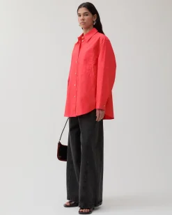 Fashion Caprice Shirt Organic Cotton Red Shirts & Blouses | Clothing